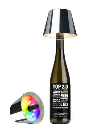 72550 Sompex TOP 2.0 flessenlamp accu led zilver multi-colour