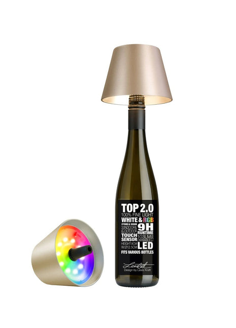 Sompex TOP 2.0 flessenlamp oplaadbaar champagne - 72540