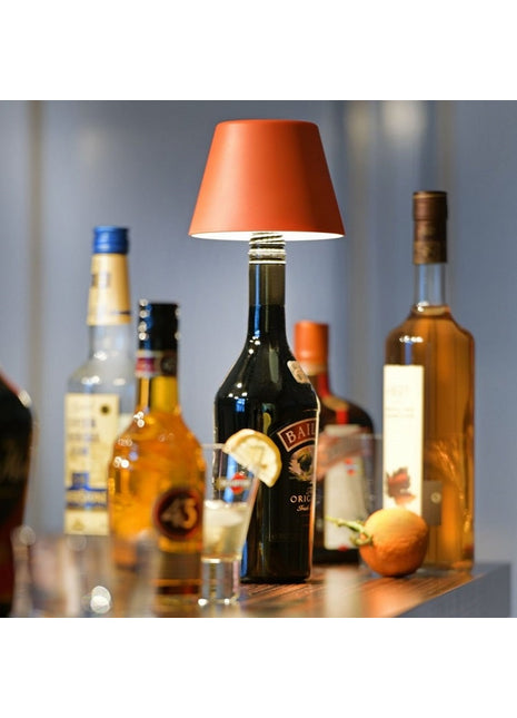 Sompex Top flessenlamp wijnfles olijfoliefles accu traploos dimbaar led oranje 78375
