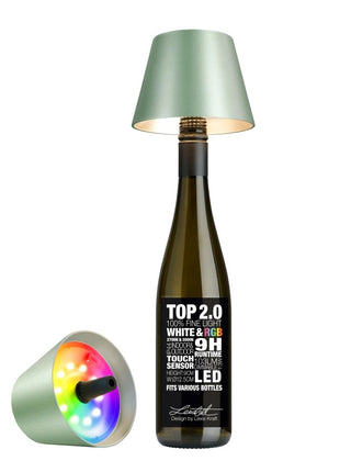 Sompex TOP 2.0 flessenlamp oplaadbaar metallic groen - 72542