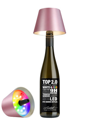 Sompex TOP 2.0 flessenlamp oplaadbaar metallic roze - 72543