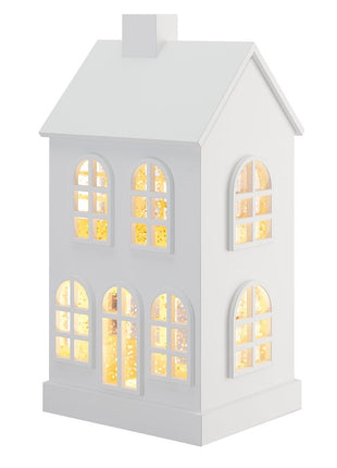 72461 Sompex Glamor House LED glitterhuis wit H23cm
