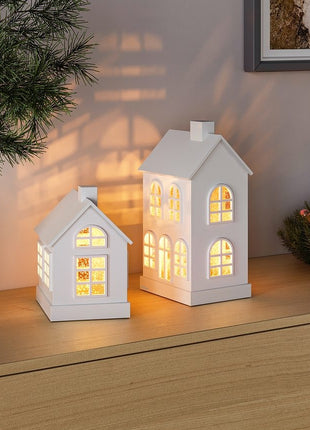 72460 Sompex Glamor House LED glitterhuis wit kerst