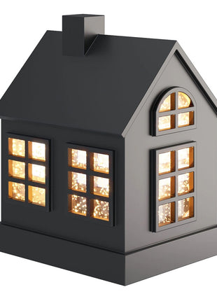 Sompex Glamor House LED glitterhuis zwart H16cm - 72465