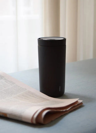 Stelton To Go Click thermosbeker 400ml mat zwart