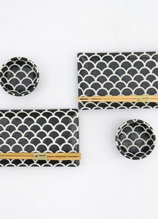 Tokyo Design Mermaid Sushi Giftset eetstokjes zwart