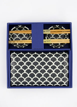 Tokyo Design Mermaid Sushi Giftset eetstokjes zwart