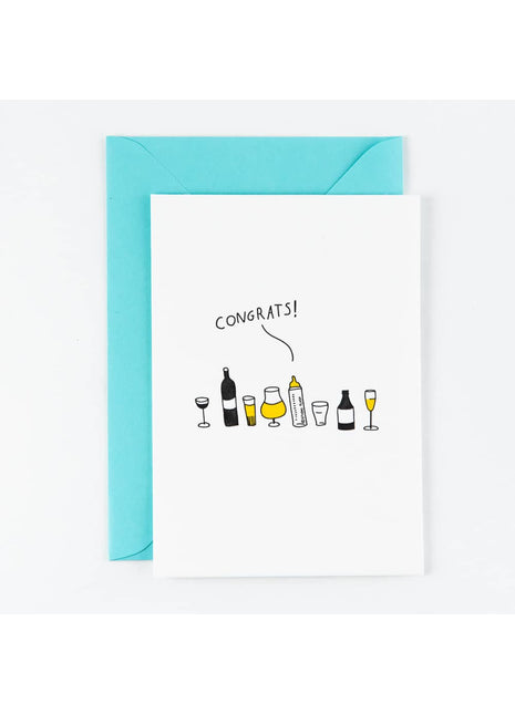 D39 Geboortekaart baby bottle met envelop