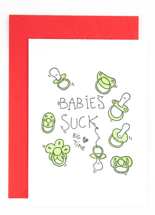 Geboortekaart babies suck