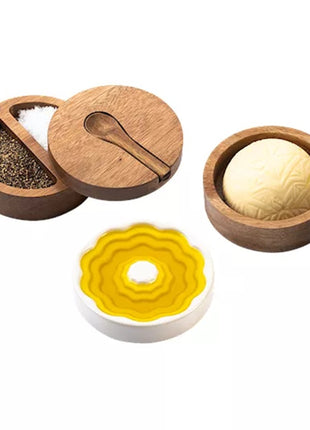 Style de Vie Olijfolieschaaltje met boter- en peper/zoutbakjes