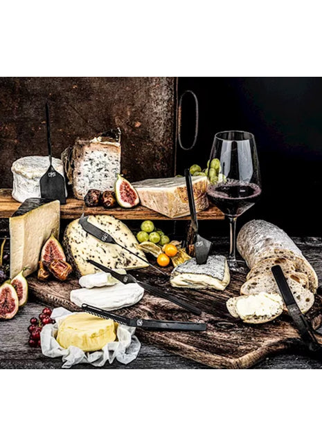Style de Vie 6 mat zwarte kaasmessen met draai