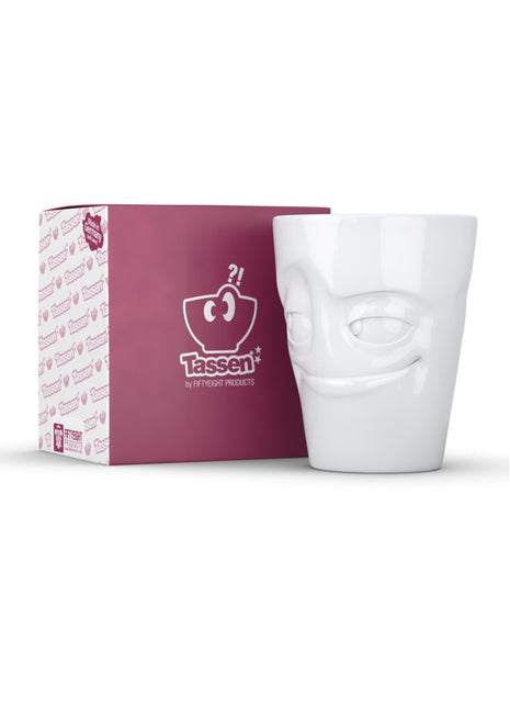 Tassen - Happy Faces - mok met oor - impish / ondeugend wit porselein T.01.82.01 58products