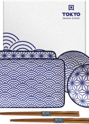 Tokyo Design Studio Nippon Blue Sushi Servies 6 delig - 2 pers.