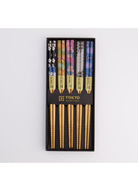 21539 Tokyo Design Studio chopstick eetsotkjes giftset Flowers