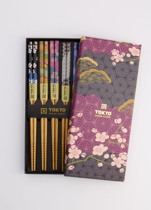 21539 Tokyo Design Studio chopstick eetsotkjes giftset Flowers