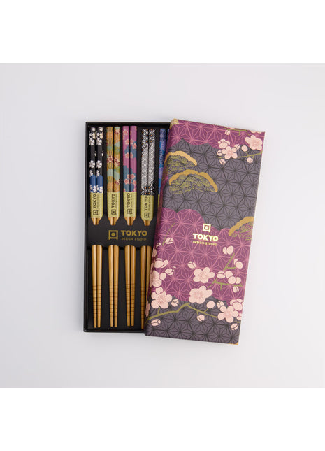 21539 Tokyo Design Studio chopstick eetsotkjes giftset Flowers