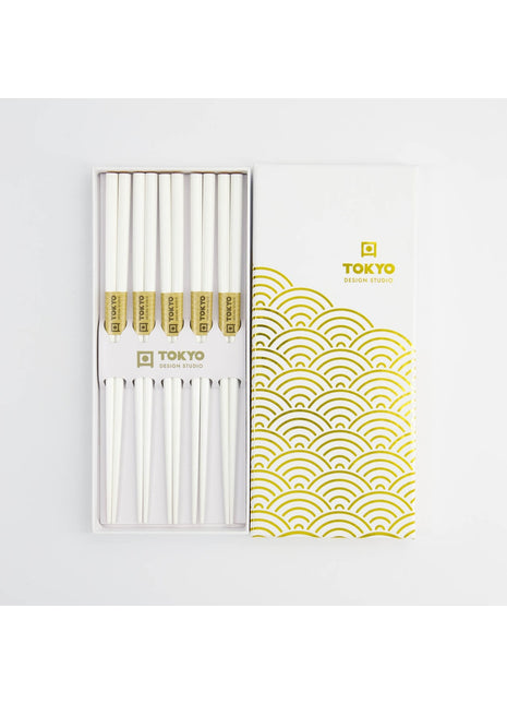 33864 Tokyo Design Studio chopstick eetstokjes giftset goud wave