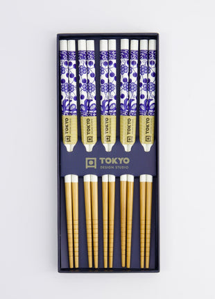 17950 Tokyo Design Studio chopstick eetsotkjes giftset Wave Blue