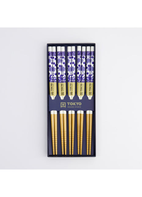 17950 Tokyo Design Studio chopstick eetsotkjes giftset Wave Blue