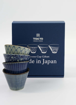 Tokyo Design Mashiko espresso kop blauw giftset