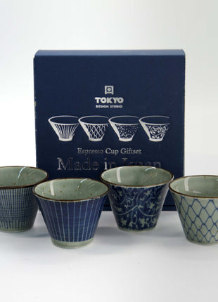 34020 Tokyo Design Mashiko espresso kop blauw giftset