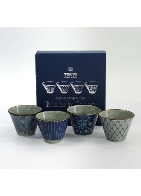 34020 Tokyo Design Mashiko espresso kop blauw giftset