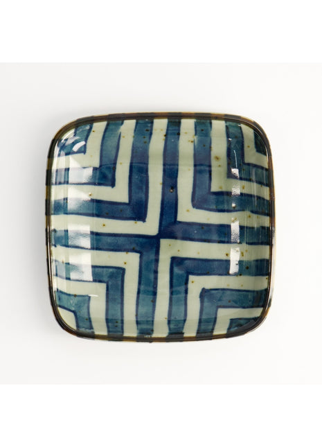 Tokyo Design Mashiko schaal vierkant Yokomino Blauw