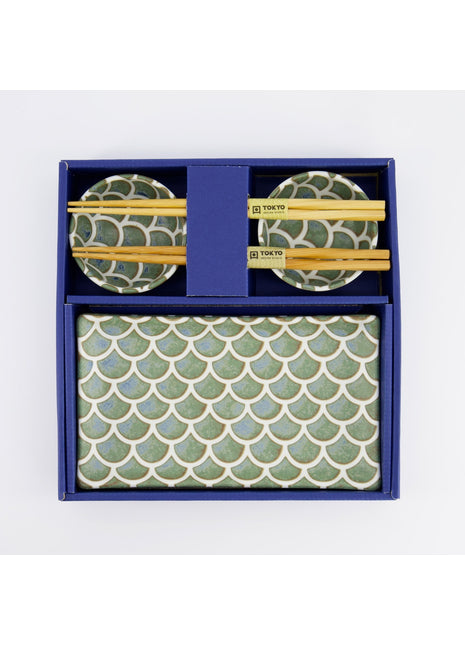 33757 Tokyo Design Mermaid Sushi Giftset eetstokjes groen