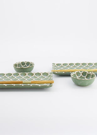 33757 Tokyo Design Mermaid Sushi Giftset eetstokjes groen