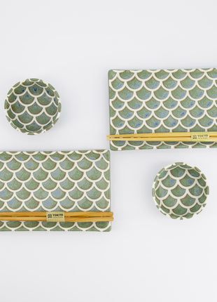 33757 Tokyo Design Mermaid Sushi Giftset eetstokjes groen