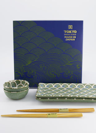 33757 Tokyo Design Mermaid Sushi Giftset eetstokjes groen