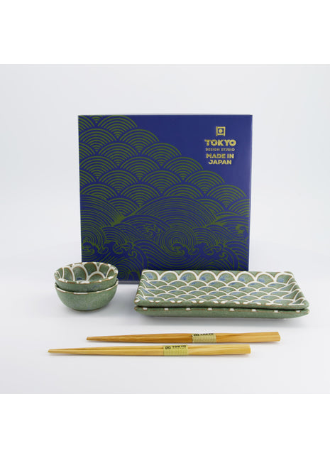 33757 Tokyo Design Mermaid Sushi Giftset eetstokjes groen