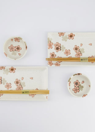 33758 Tokyo Design Sakura Sushi Giftset eetstokjes wit 6 delig