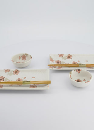 33758 Tokyo Design Sakura Sushi Giftset eetstokjes wit 6 delig