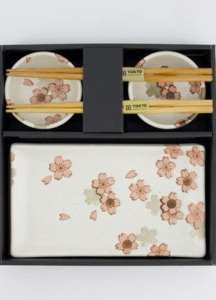 33758 Tokyo Design Sakura Sushi Giftset eetstokjes wit 6 delig