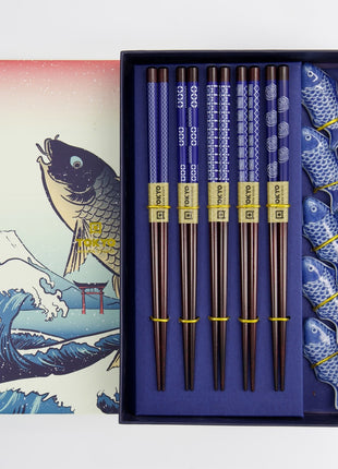 20903 Tokyo Design Studio chopsticks / eetstokjes kado set Fish