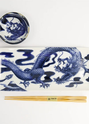 Tokyo Design Studio sushi set draak blauw