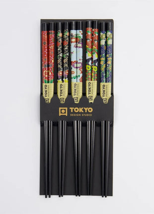 17915 Tokyo Design Studio Black Flower sushi eetstokjes