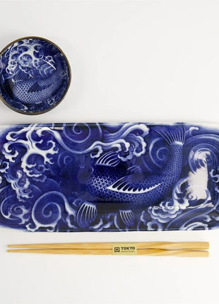 21519 Tokyo Design Studio sushi set karper blauw