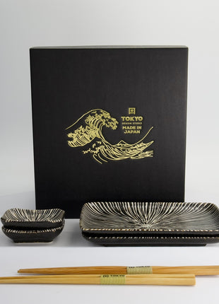 33847 Tokyo Design Tokusa Sushi Giftset eetstokjes zwart 6 delig
