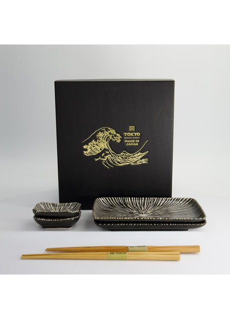33847 Tokyo Design Tokusa Sushi Giftset eetstokjes zwart 6 delig