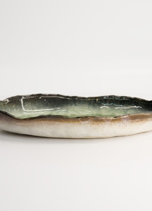 14297 Tokyo Design Yamasaku Oblong bord handgemaakt groen 26cm