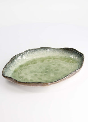 14297 Tokyo Design Yamasaku Oblong bord handgemaakt groen 26cm