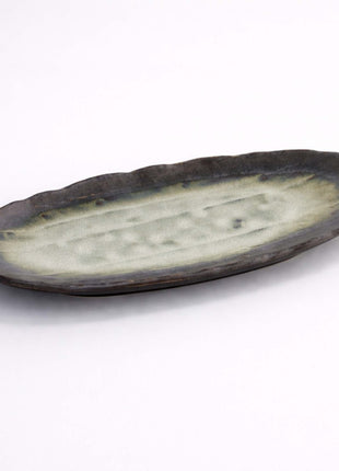 33427 Tokyo Design Yamasaku ovaal bord handgemaakt groen 33x1.5