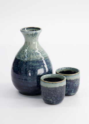 16542 Tokyo Design Studio Sake set Namako Unofu blauw 3-delig
