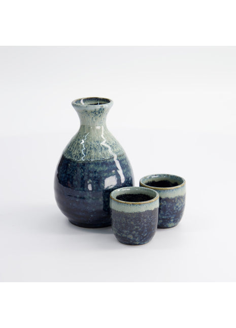 16542 Tokyo Design Studio Sake set Namako Unofu blauw 3-delig
