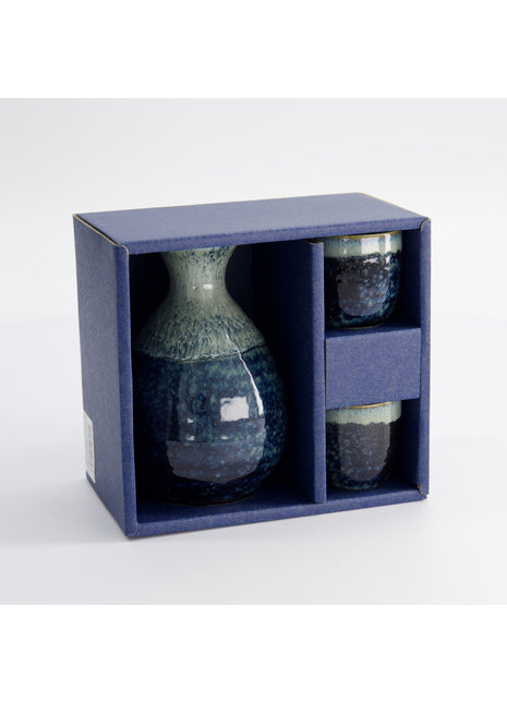 16542 Tokyo Design Studio Sake set Namako Unofu blauw 3-delig