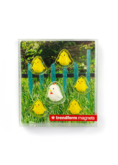 Trendform magneten kip met kuikens - 6 stuks