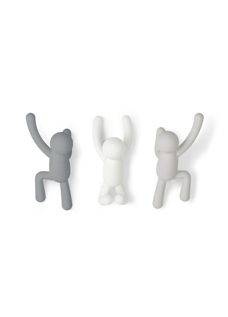 Umbra Buddy Hooks wandhaken, 3 stuks - wit / grijs