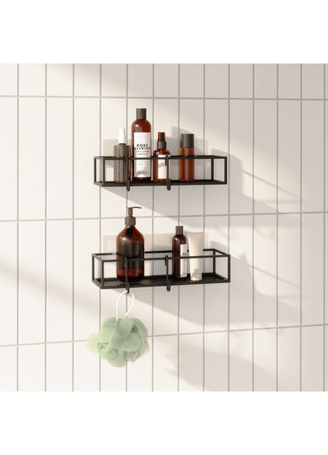 1018615 Umbra Cubiko doucherek zelfklevend zwart set 2 stuks